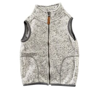 Carter's Fleece Vest Toddler Boy Size 3T Gray Zip Mock Neck Sweater Outerwear